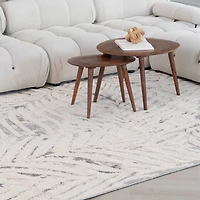 Tapis Branch Nimbus Tapis d'intérieur floral, gris crème, moderne - Salon, chambre, salle à manger et cuisine