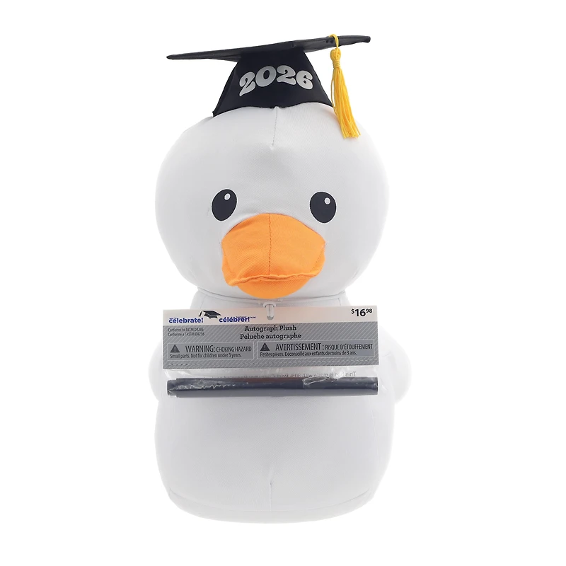 Class of 2026 Graduation Day Autograph Ducky Plush with Pen by Way to Celebrate