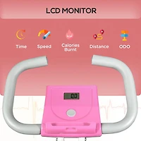 Soozier Foldable Exercise Bike with 8-Level Magnetic Resistance, Pink