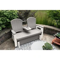 Suncast - Adirondack Glider w/Console - Dove Gray