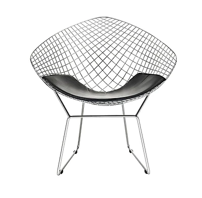 Plata Import Chrome/Black Diamond Chaise Bertoia