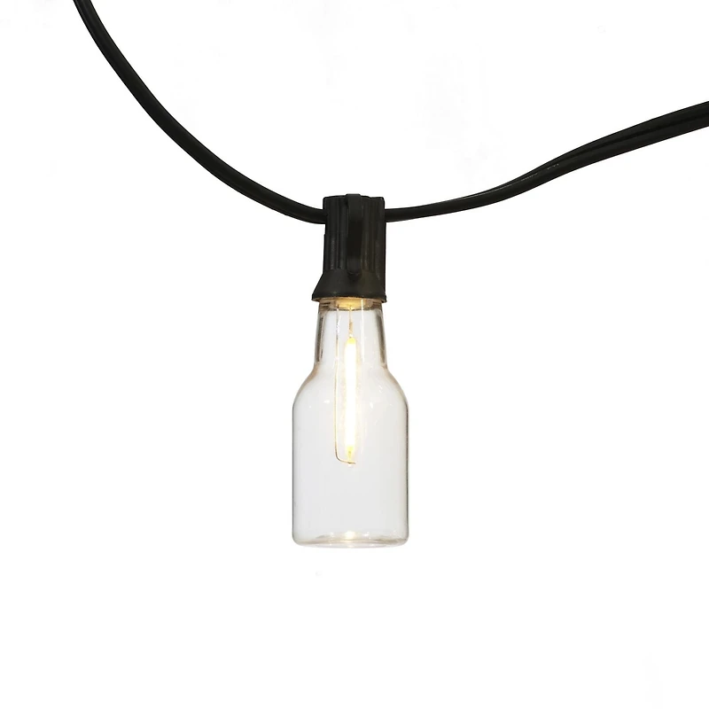 Mainstays 10-count Warm White LED Bottle String Lights - Black Wire, LED String Lights
