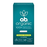 Tampons biologiques à absorptivité régulière sans applicateur