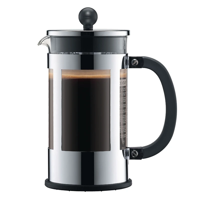 Bodum Kenya Cafetière à piston, acier inox 8 tasses, 1.0L, 34 oz