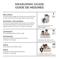 Housse de fauteuil inclinable extensible en bouclé SmartFit, fabriquée en tissu recyclé, 4 pièces, lavable à la machine beige