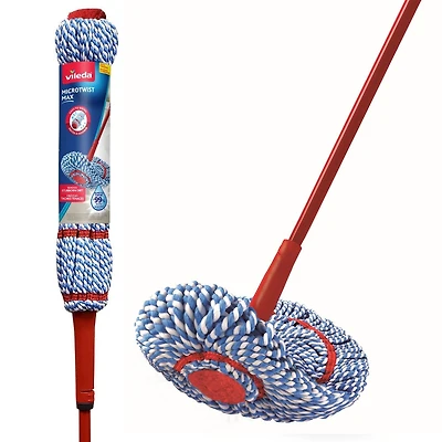 Vileda MicroTwist MAX Mop 18-inch Microfibre Mop Head, Self-Wringing Mop, Easy to wring