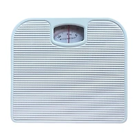 Accuweight Mechanical Bathroom Scale with dial,  286 lbs (130 kg) Capacity, White, model BS220W, Ribbed PVC Mat