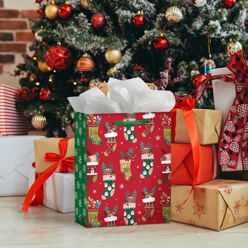 Holiday Time Sac Cadeau De À Paillettes Avec Motif Bas SAC CADEAU DE NOËL AVEC MOTIF BAS