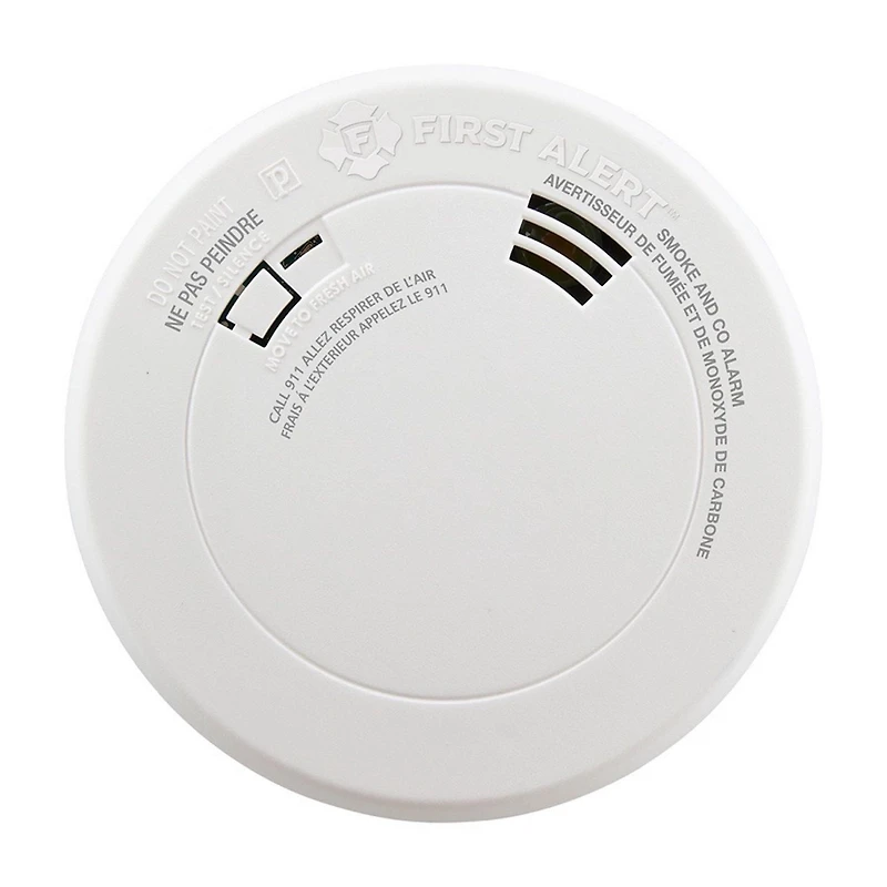 First Alert RC700VA détecteur mince alimenté par batterie de fumée et de monoxyde de carbone avec l’endroit de voix et la sonde photoélectrique