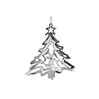 Christmas Spinning Silver Metal Ornement Tree - Ensemble De 12