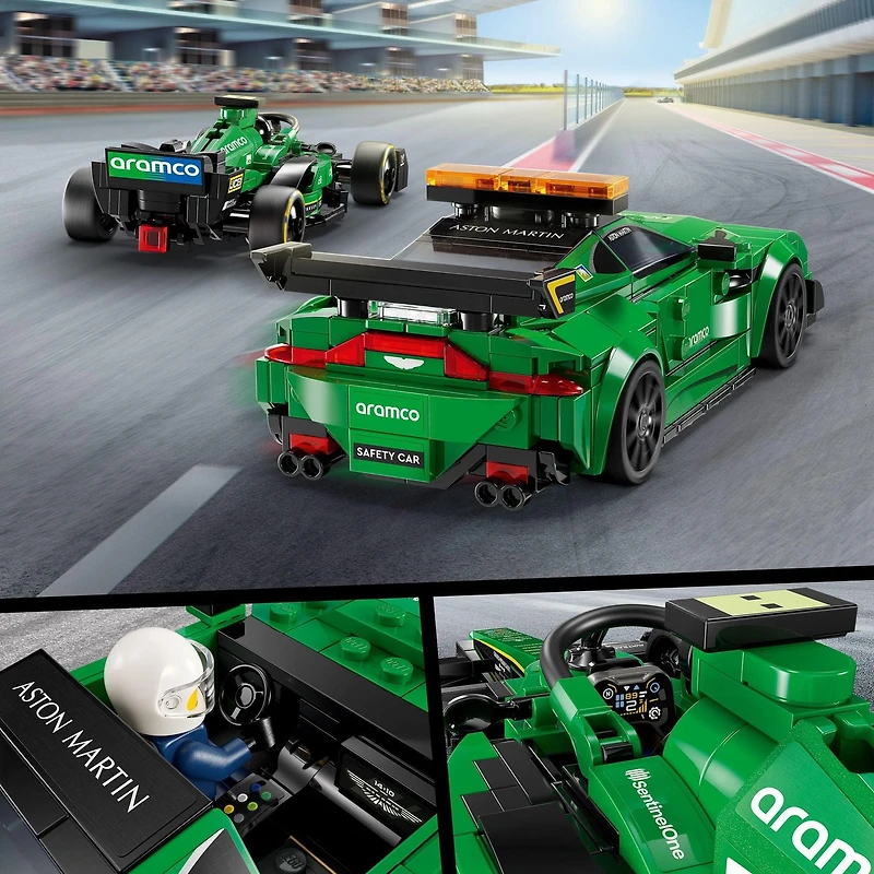 LEGO Speed Champions Aston Martin Safety Car & AMR23 - Racing Car Toy Set with 2 Minifigures - Birthday Gift Idea - 76925