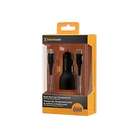 Blackweb USB-C 20W Power Delivery Dual-Port Car Charging Kit (BWA22WI351C-Black)