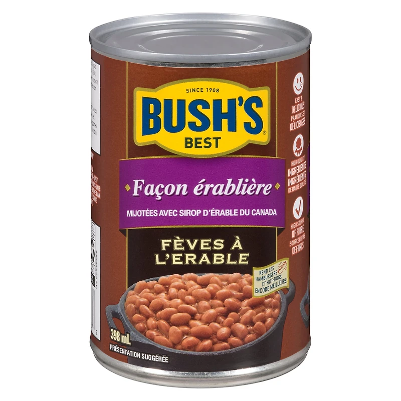 Boîte de fèves à l’érable Best de BUSH'S de façon érablière 398 ml