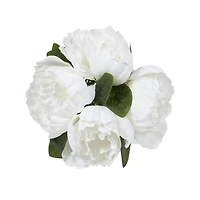 hometrends Pascal Faux Peonies in Glass Vase, 7"H x 7"Dia.