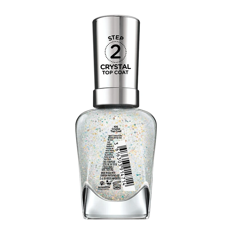 Sally Hansen - Vernis de finition Miracle Gel™, système de simili-gel en 2 étapes, sans lampe UV, jusqu'à 8 jours de couleur et brillance Couleur anti-écaillement et longue tenue