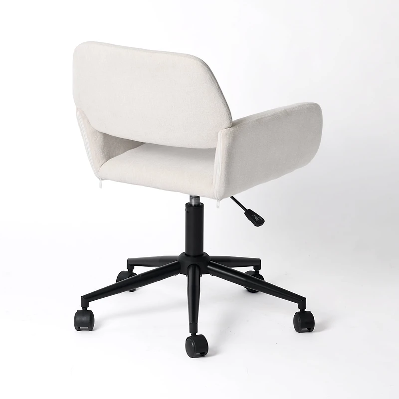 Homy Casa Kids Study Chair - Adjustable Height Swivel Task Chair with Armrests for Homework Play Room, Beige Fabric