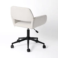 Homy Casa Kids Study Chair - Adjustable Height Swivel Task Chair with Armrests for Homework Play Room, Beige Fabric