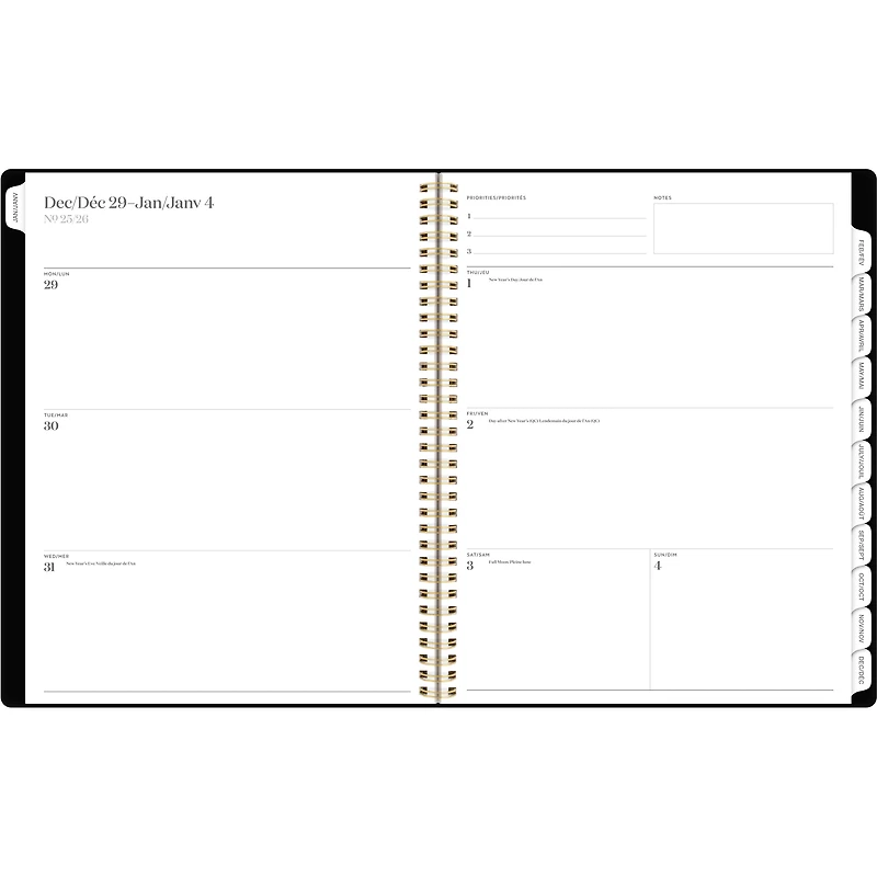 Agenda hebdomadaire Cambridge Workstyle Classic Black 2026, grand format Agenda