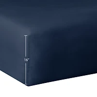 Mainstays 4-Piece 300 Thread Count Blue - CVC Cotton Blend Bed Sheet Set, King (Adult)