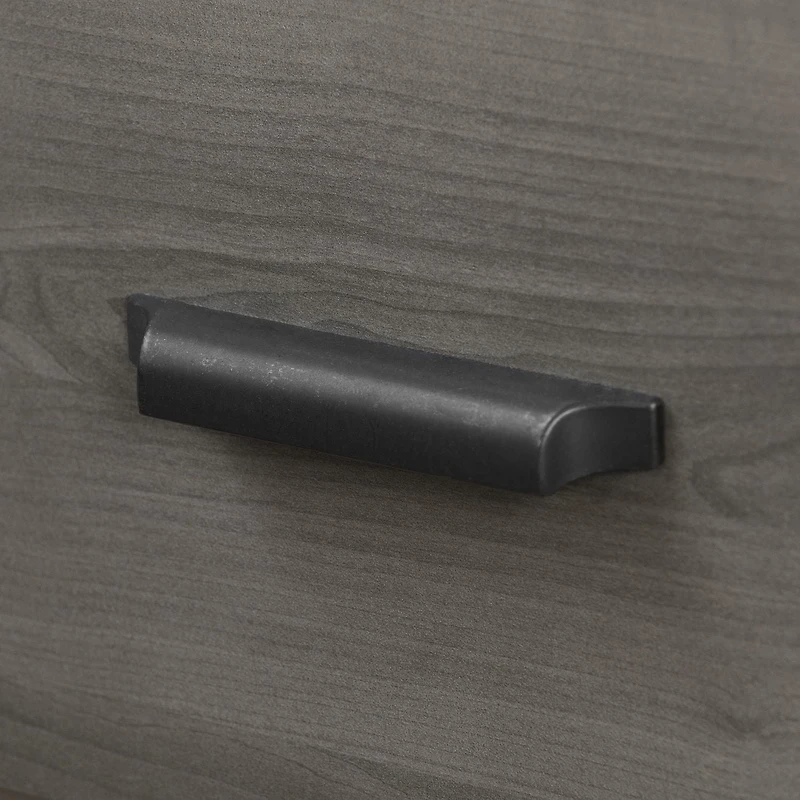 South Shore Versa Nightstand with Charging Station and Drawers for Adult, in Gray Maple