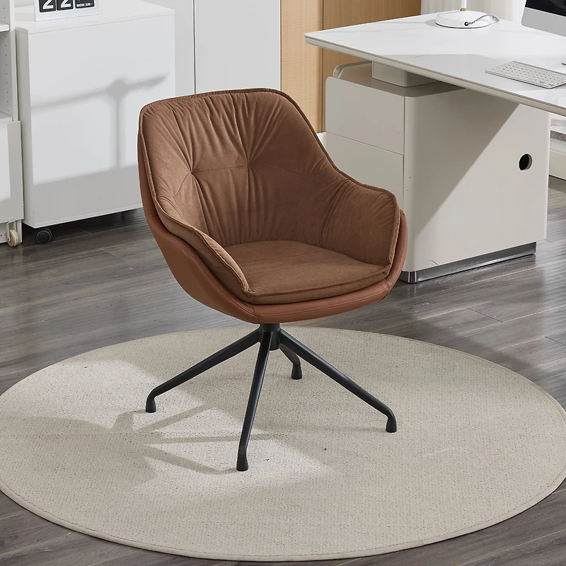 Fauteuil de bureau Noble House, fauteuil en similicuir, brun