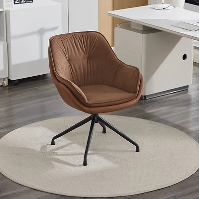 Fauteuil de bureau Noble House, fauteuil en similicuir, brun