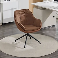 Fauteuil de bureau Noble House, fauteuil en similicuir, brun