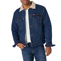 Wrangler Veste en Denim À Doublée Sherpa Pour Homme
