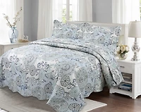 Marina Decoration Rich Printed Stitching Coverlet Bedspread Ultra Soft Summer Bedding Quilt Set with Quilted Sham