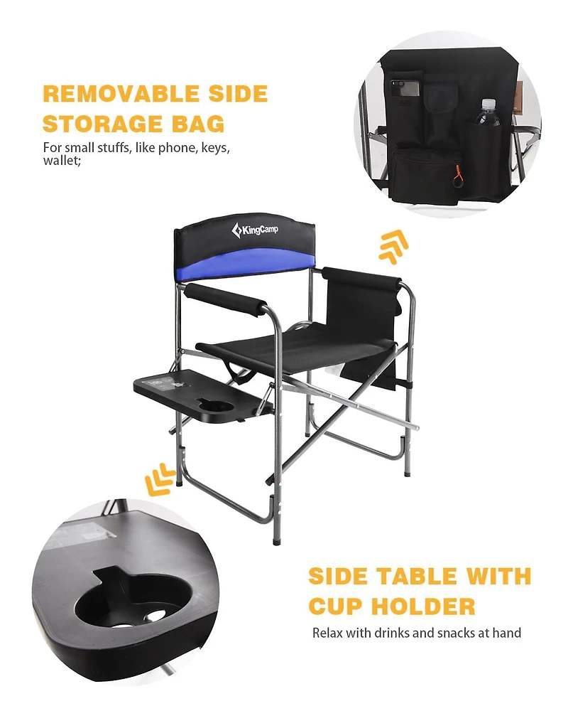 Chaise de camping KingCamp Heavy Duty Director - Bleu