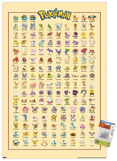 Pokémon - Kanto Grid Wall Poster