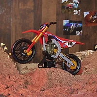 Supercross, Authentic Justin Brayton 1:10 Scale Collector Die-Cast Motorcycle Replica with Display Stand