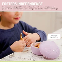 melii Silicone Animal Bowl with Lid and Utensils for Toddlers and Kids - Cat