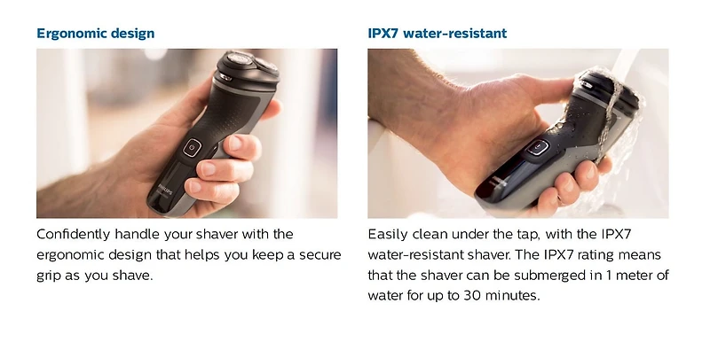 Philips Rasoir Électrique Series 1000, Rasage à Sec, Filaire/Sans Fil avec Tondeuse Escamotable, S1232/41 1 Rasoir électrique