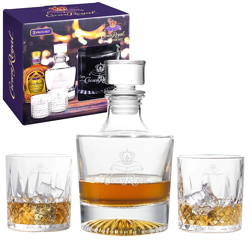 Coffret Carafe à Whisky Crown Royal Avec 2 Verres