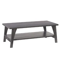 Table basse d'intérieur à deux niveaux CorLiving Hollywood, style Mid-Century Modern, en bois d'ingénierie gris foncé