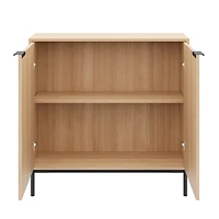 Nexera Slim 2-Door Storage Console, Natural Blonde Oak