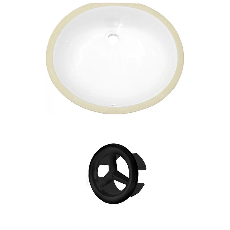 18.25-in. W CSA Oval Bathroom Undermount Sink Set In White