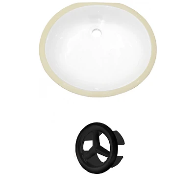 18.25-in. W CSA Oval Bathroom Undermount Sink Set In White