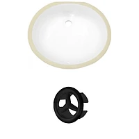 18.25-in. W CSA Oval Bathroom Undermount Sink Set In White