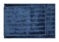 Mainstays Dark Blue Tufted Stripe 2 Piece Bath Rug Set