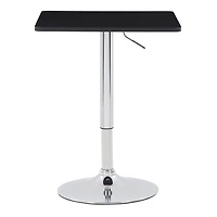 Table de bar pivotante CorLiving Maya Square, plateau en bois composite, hauteur réglable, piètement en métal, chromée/noire