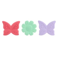 Way to Celebrate 3-Pack Butterfly and Flower Kitchen Bag Clips in Deep Pink, Soft Green and Soft Purple