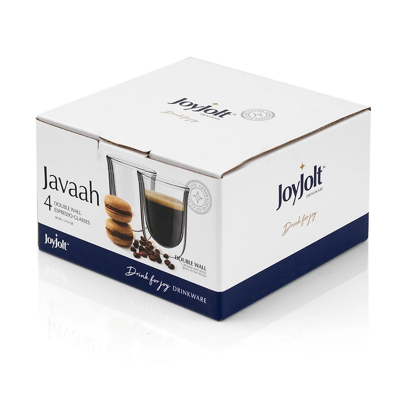 Verres Isothermes à Double Paroi Javaah - 2 oz - Ensemble de 4
