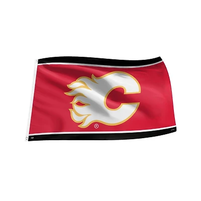 DRAPEAU MURAL 3 x 5 SOUS LICENCE OFFICIELLE LNH CALGARY FLAMES