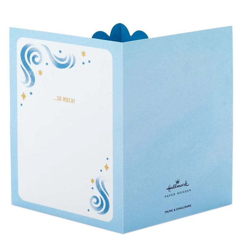 Carte de remerciement, carte pour la journée des infirmiers/infirmières, cartes pour les professeurs, cartes pour les membres du clergé, Paper Wonder de Hallmark, 3 dimensions (Fleur bleu et or)