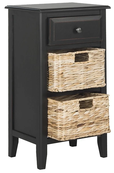 Safavieh Everly Contemporary Side Table with Drawer and Two Baskets
