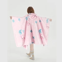 Sweat à capuche Marina Decoration phosphorescent pour enfants et filles, surdimensionné, en flanelle polaire douce et chaude, avec poche géante, 110 x 75 cm, rose sirène
