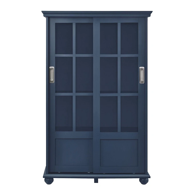 Ameriwood Home Aaron Lane Bookcase with Sliding Glass Doors, White
