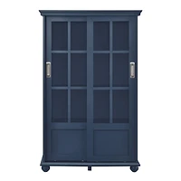 Ameriwood Home Aaron Lane Bookcase with Sliding Glass Doors, White